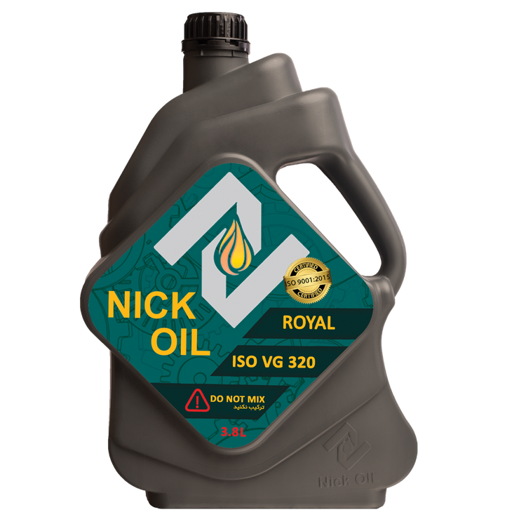 روغن واسکازین دنده موتور گیربکس آسانسور مینرال رویال 320 برند نیک اویل حجم 1 لیتری و حجم 4 لیتری کپی